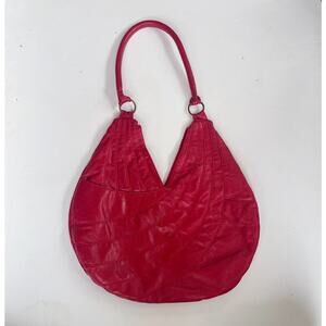 Red Single Strap Circular Bag